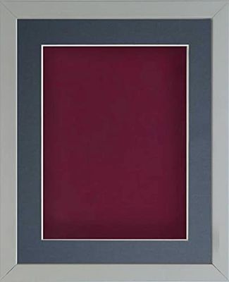 Frame Company Radcliffe Grey 10x8 with Plum BB and Dark Blue Mount for 7x5
