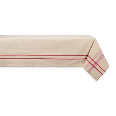 DII 100% algodão, design com riscas mesa tops, vermelho, 60 x 120 polegadas