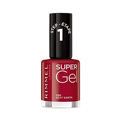 Rimmel London Super Gel Nail Polish At-Home Gel Manicure, Sexy Santa, Red Shades - 12ml