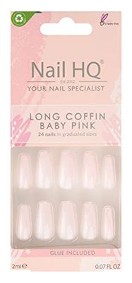 Nail HQ Lange doodskist baby roze nagels
