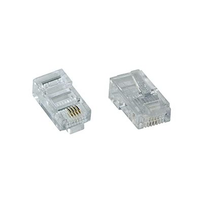 InLine 19822 Plug Modulare, Telefonico, Isdn a Crimpare su Cavo Piatto, Rj45 per S0 Bus, Nero