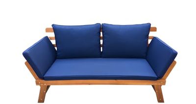 FORNOR Sofa CAMA DE Madera + COJINES 159-190 x 69 x 75 cm