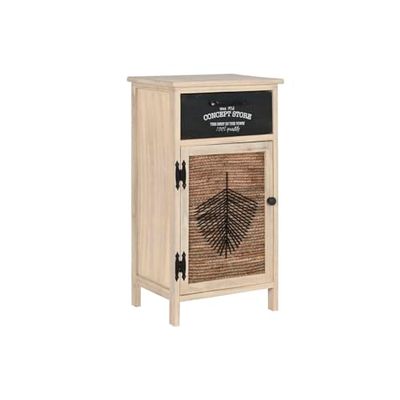 Home ESPRIT lade, zwart, natuurlijk hout, 40,5 x 29 x 73 cm