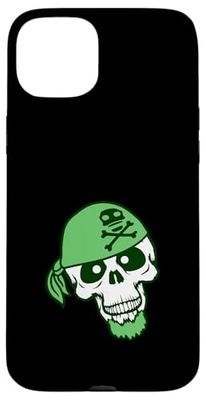 Chapeau de Pirate Squelette Halloween Foulard drôle Bande dessinée Coque pour iPhone 15 Plus