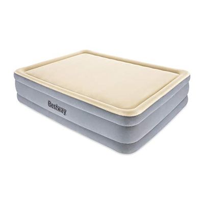 Bestway Tritech™ Luchtbed, traagschuim, 203 x 152 x 46 cm, dubbelzijdig, met geïntegreerde elektrische pomp