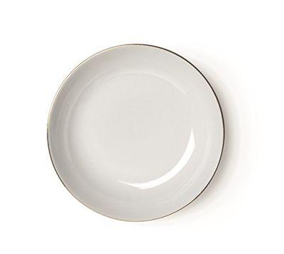 Excelsa Gold Assiette Creuse, Porcelaine, Blanc/Bord Or, 21 x 21 x 4 cm