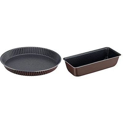 Tefal Perfectbake Moule A Tarte 30cm Aluminium 100% Recyclé J5548402, fabriqué en France & Perfectbake Moule A Cake 26cm Aluminium 100% Recyclé J5547202, fabriqué en France