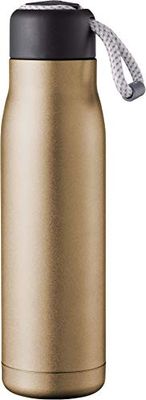 Pioneer bouteille isotherme réutilisable à double paroi en acier inoxydable 18/8 avec cordon – 500ML, fini bronze mat, 10 heures chaud, 30 heures froid