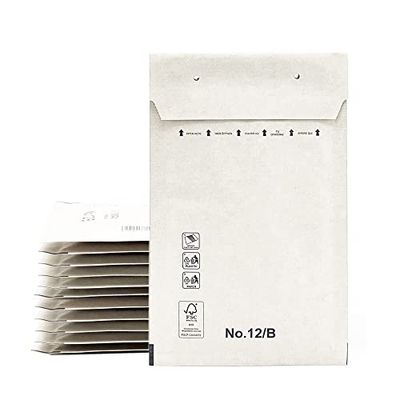 Padded Envelopes, Mailing Envelopes, Paper Bags with Bubble Inside, White, Peel and Seal Mailing Bags - Ofiturie (10 Envelopes, 100 x 165 mm)