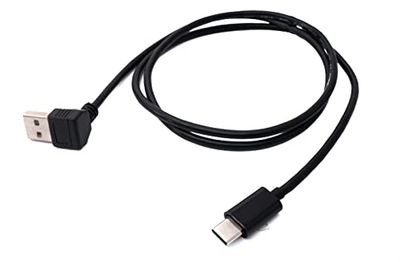 System-S Câble USB 3.1 100 cm Type C mâle vers fiche 2.0 Type A mâle coudé Noir
