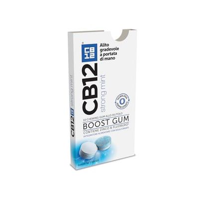 CB12 Boost, Gomme da Masticare Senza Zucchero con Xilitolo, Gusto Eucalipto, Effetto Sbiancante, Prevengono Alito Cattivo, Confezione da 10 Chewing Gum