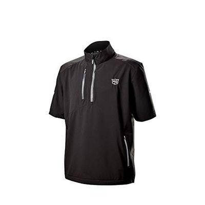 Wilson Staff Golf Homme Haut de Pluie, STAFF MODEL RAIN TOP, Polyester, Noir, Taille S, WGA700714SM