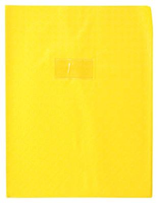 Calligraphe 72414C Un Protège-Cahier Grain Losange Jaune - 24x32 cm - 18/100ème avec Porte-Étiquette - PVC Opaque