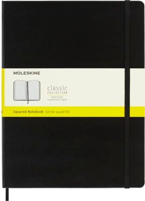 Moleskine - Carnet de Notes Classique Papier à Grille de Pointillés - Journal Couverture Rigide et Fermeture par Elastique - Couleur Noir - Très Grand Format 19 x 25 cm - 192 Pages