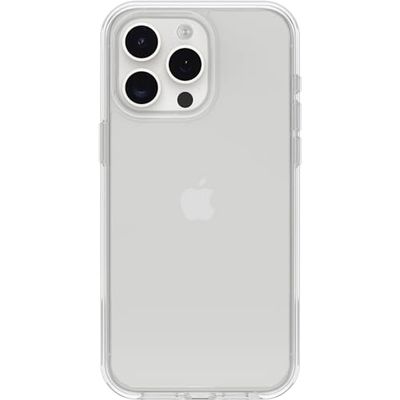 OtterBox Telefoonhoes voor iPhone 15 Pro Max (niet geschikt voor andere modellen), Symmetry Clear Series, transparant, ultraslank, compatibel met draadloos opladen, verhoogde randen beschermen camera