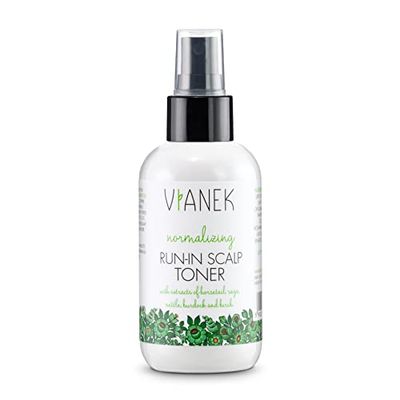 VIANEK normaliserande toner och hårvatten för hårbotten med häststram, salvia, nässla, kardborre och björk. Vegan naturkosmetik för kvinnor och män. Storlek 150 ml