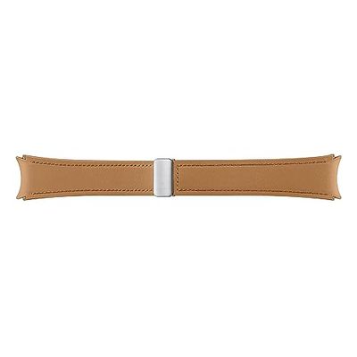 Samsung D-Buckle Hybrid Eco-lederen band (Normal, S/M) voor Galaxy Watch4, Watch5, Watch6, Watch FE, Watch7-serie, camel