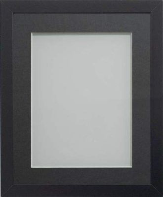 Frame Company Allington Black Photo Frame with Grey Mount, 10x8 for 6x4 inch, fitted with perspex