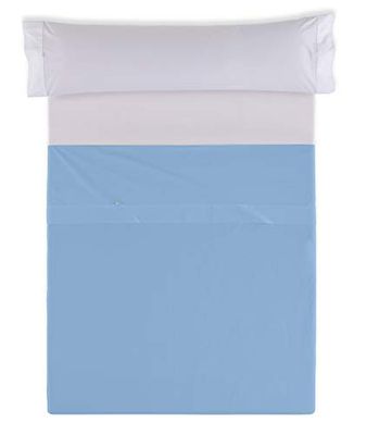 Sábana SABANA ENCIMERA color azul claro - Cama de 135/140 50% algodón / 50% poliéster - 144 hilos