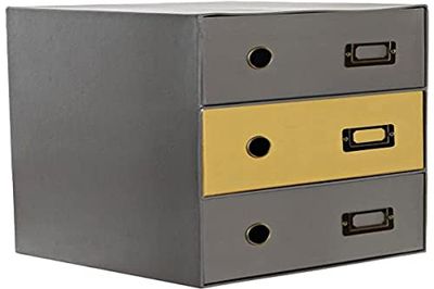 Multipurpose Organizer Dkd Home Decor Grå Metall Ocre (28.5 X 28 X 36 Cm)