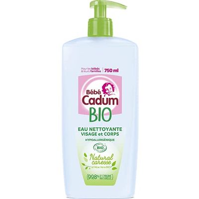 Cadum Natural Caresse Certyfikowana organiczna hipoalergiczna woda czyszcząca dla niemowląt - 750 ml