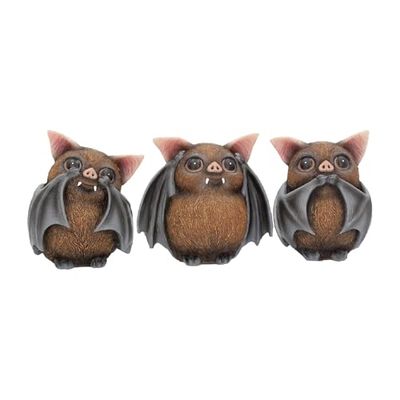 Nemesis Now B4473N9 Trzy mądre nietoperze figurki 8,5 cm, brązowe