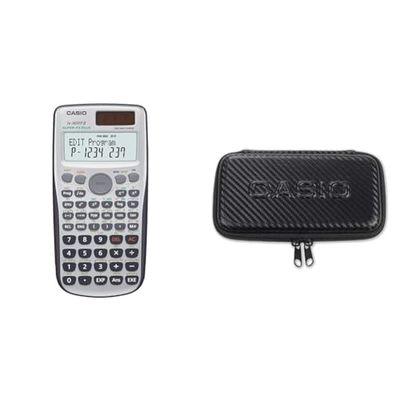 Casio FX-3650PII Calcolatrice Scientifica Programmabile, Grigio + Casio Copertura Protettiva per Calcolatrice Tecnica