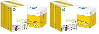 Hewlett Packard Printer Paper, Everyday A4 Paper, 210x297mm, 75gsm, 5 Ream Carton, 2500 Sheets - FSC Certified Copy Paper, White (Pack of 2)