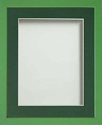 Frame Company Jellybean Range Green Wooden 30x20 inch Picture Photo Frame with Bottle Green Mount for Image A2 * Choice of Colours & Sizes* Fitted with Perspex