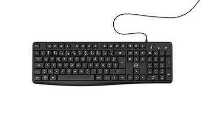 Mobility Lab ML300450 bedraad deluxe-toetsenbord, ergonomisch, elegant en modern design, zachte en stille toetsen, standaard USB-poort en AZERTY-lay-out, zwart