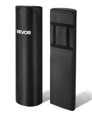 VEVOR Sac de Plaquage de Rugby 2PCs, Matériels d’Entraînement de Football Américain de 108 cm en PVC, Coussin de Blocage en Éponge Haute Densité, avec Poignées, pour Exercices de Tacle, Noir
