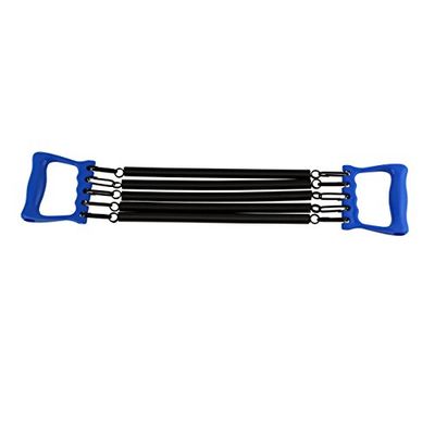 MASTER Volwassenen veerexpander 5 veren borsttrainer, blauw, One Size