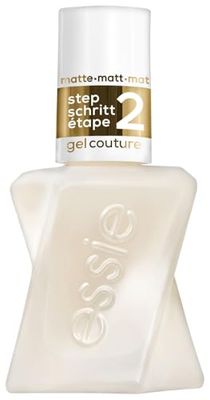essie långvarig nagellack, matt topprock, med glänsande finish, manikyr utan UV-ljus, gelcouture, färg: nr 01, matt toppbeläggning, 1 x 13,5 ml