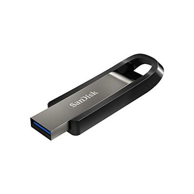 SanDisk 64GB Extreme Go USB 3.2 Flash Drive, High speed USB, up to 395 MB/s read speeds, up to 100 MB/s write speeds, SanDisk Secure Access, RescuePRO data recovery software, durable casing