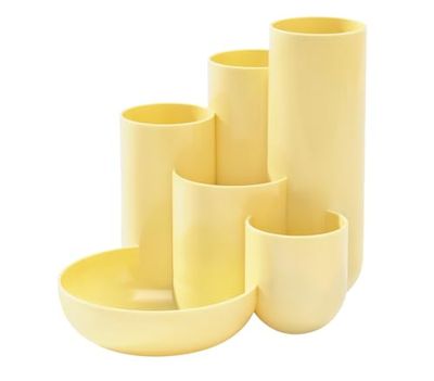 HAN Campus Desk Quiver with 5 Tubes and 1 Small Parts Bowl, 17480-815, Pastel Yellow