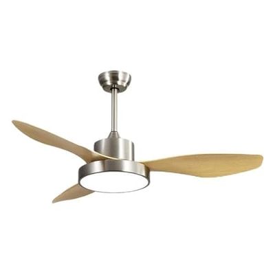 Hayate DC-ventilator, 48 W, 4080 lm, kleur: Niq/beuken, 3 vleugels, afmetingen: 39 x 54 x 120 cm, 3000 – 4000 – 6000 K, afstandsbediening, geheugen en timer voor meer comfort.