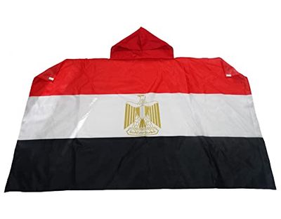 AZ FLAG - Flaga Egiptu - 150x90 cm - Peleryna z flagą Egiptu 100% poliester z wbudowanymi rękawami - Body z flagą - 80 g