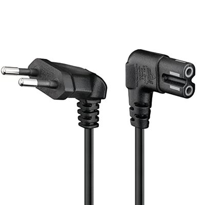 goobay 97344 Cabo de alimentação europeu em ambos os lados; tomada europeia preta (tipo C, CEE 7/16) > tomada de dispositivo C7, compatível com TV Samsung, LG, Philips, ps4 etc. / 0,75 m