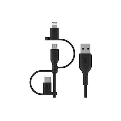 Belkin universele kabel (3-in-1 USB-C-, Lightning- en Micro-USB-laadkabel) Laad smartphones, tablets, powerbanks en meer op (1 m)
