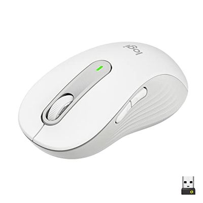 Logitech Signature M650 L Mouse wireless - Per mani grandi, Durata Batteria 2 anni, Clic Silenziosi, Tasti Personalizzabili, Bluetooth, per PC/Mac/Più dispositivi/Chromebook - Bianco