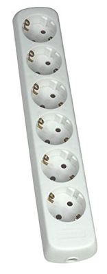 as - Schwabe Extensão de tomadas de 6 vias - tomadas giratórias 45° - tomada múltipla sem cabo - tomada múltipla aparafusada - IP20 tomada múltipla para interiores - branco I 11711