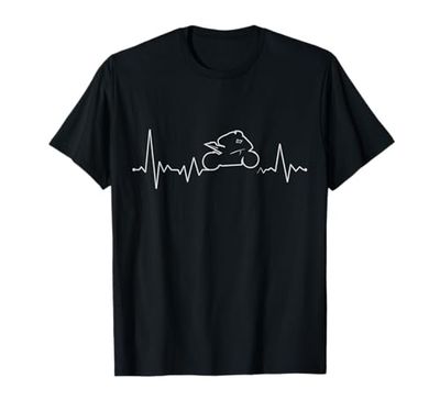 Latido del corazón Supersport Motocicleta Regalo Línea Corazón Ciclomotor Camiseta