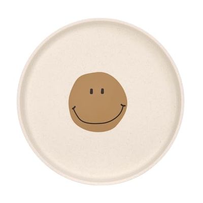 LÄSSIG Barntallrik utan melamin, BPA-fri, för diskmaskin och mikrovågsugn/platta Happy Rascals Smile
