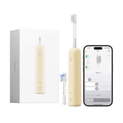 Laifen Wave Special Brosse à Dents Électrique Sonique à Oscillation & Vibration Avec Application, 2 Brossettes de Rechange, IP68 Étanche, Conçue pour le Voyage(jaune)