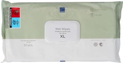 ABENA Wet Wipes For Adults | Pack of 50 Cleansing Wipes For Health & Personal Care | Adult Wipes Measuring 30x30cm | Wet Wipes That Can Be Used As Body Wipes For Adults No Shower