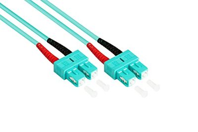 Good Connections LWL Duplex Patch Cable LC to SC Multimode 50/125 Inch Fibre Optic turquoise OM3 - Aqua/Türkis 5 m