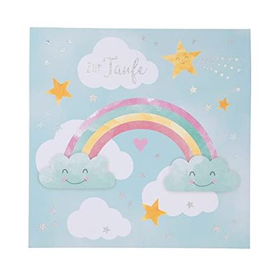 Depesche 0011694-049 Pop-up wenskaart voor doop vouwkaart met muziek, lichtelementen en een originele spreuk, verjaardagskaart incl. envelop, formaat 15,5 x 15,5 cm