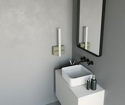 Portasciugamani da parete, Porta salviette da bagno in acciaio, Porta asciugamani verticale, Portasciugamani bagno, Porta salviette da muro bianco