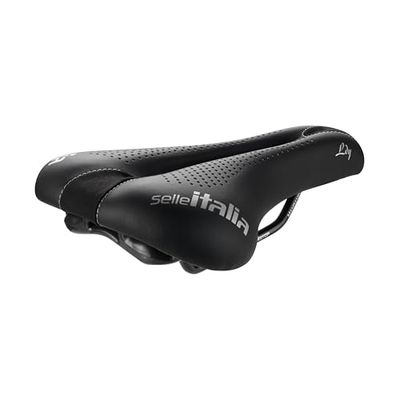 Selle Italia LADY Gel TM Flow - Racefietszadel voor Dames, Mangaanframe Ø7, Road Gran Turismo Fibra-Tek Zadel, Comfortgel, Schokdemper - Maat L2, Zwart