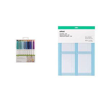 Cricut 2004060 Pens - Ultimate Fine Point Pen, 30 Count (Pack of 1) & Card Mat - 2x2 | Compatible with all Card Sizes | Create custom cards with Maker and Explore machines